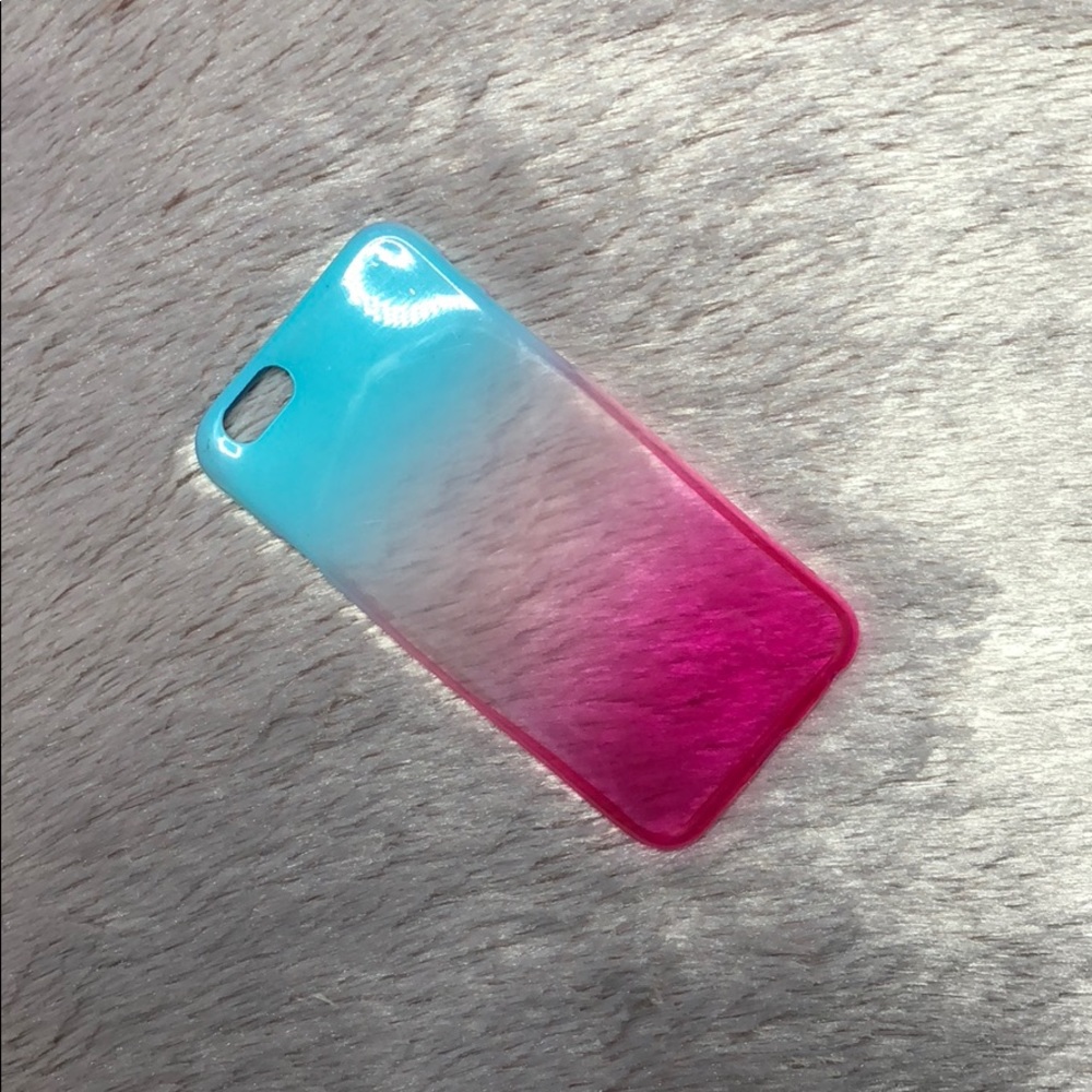 Clear Jelly Cotton Candy Pink & Blue IPhone 6 Case